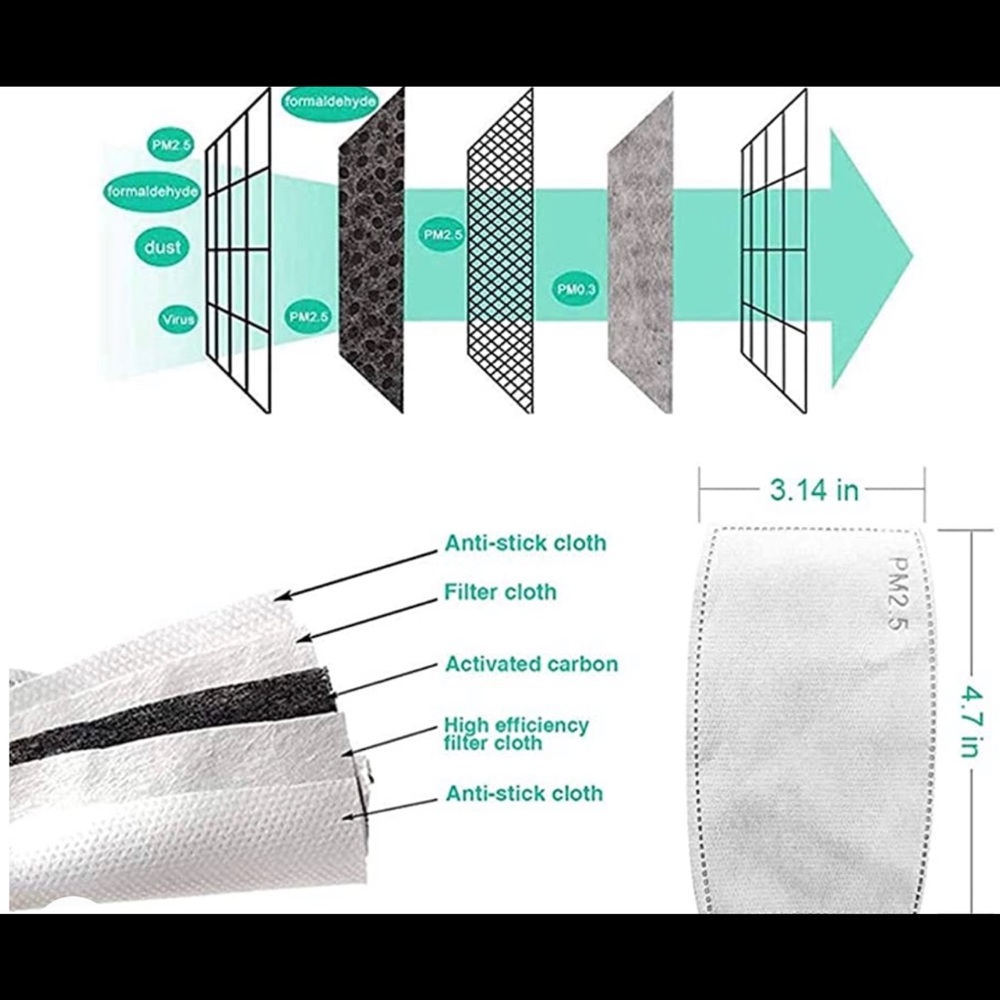 Gray face covering mask for kids - Picture 2 of 2